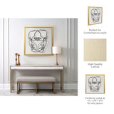 Akers White/Black/Gold Hand Painted Face Illusion Framed Wall Art