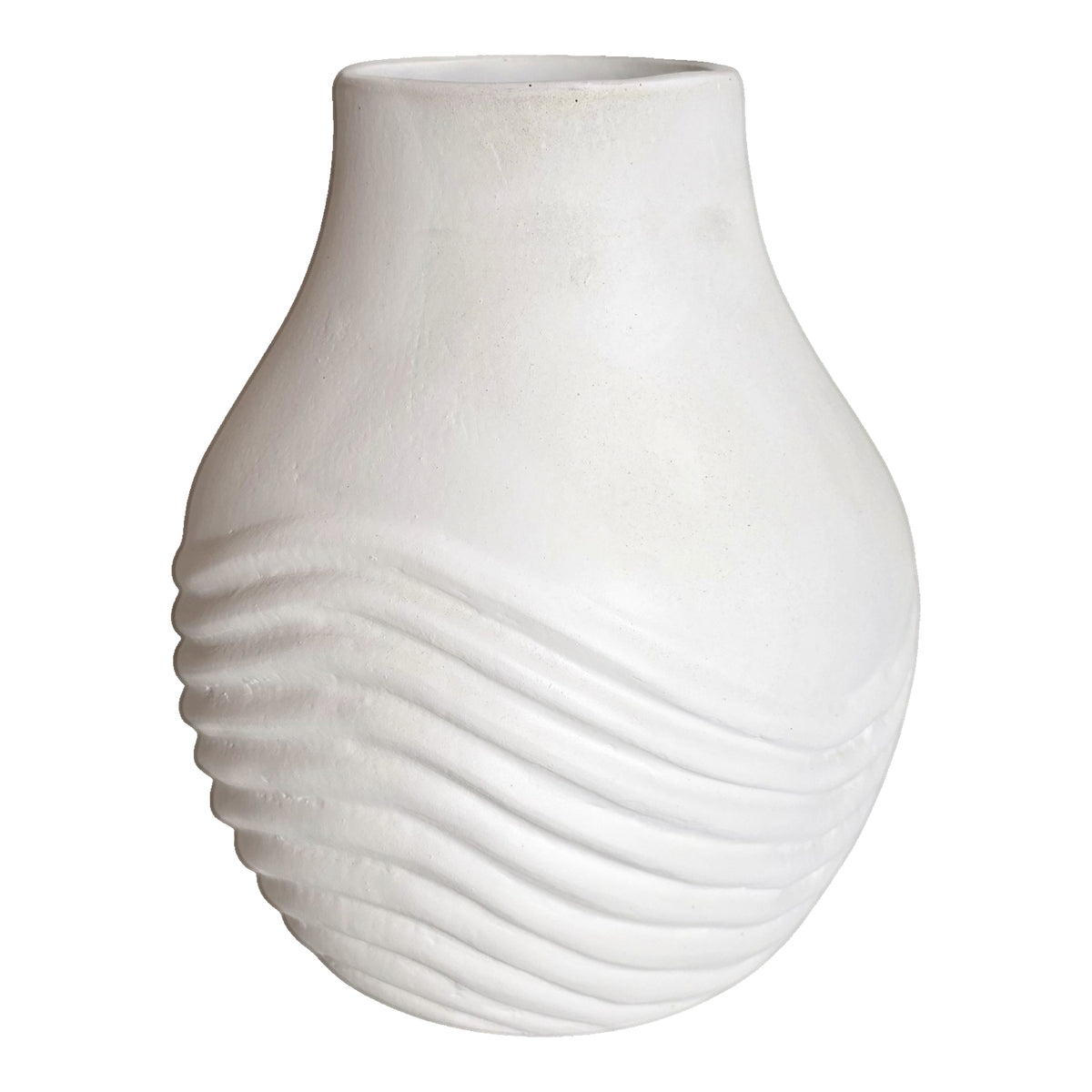 Darwin White Wavy Lines Ecomix Vase
