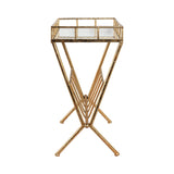 Levis Gold Accent Table with Magazine