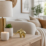 Bonilla Gold Metal Trunk Up Elephant