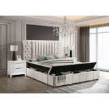 Danbury White Boucle King Storage Bed - Ornate Home