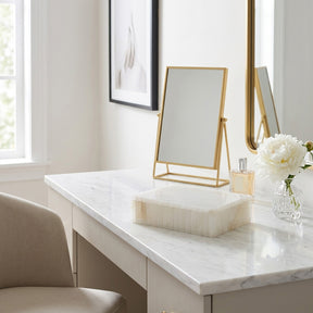 Meridian White Ribbed Alabaster Box