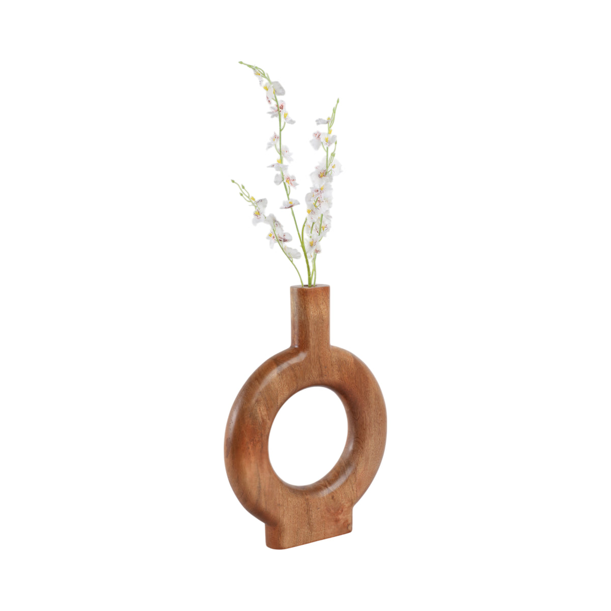 Draperwell Natural Donut Shaped Wood Vase