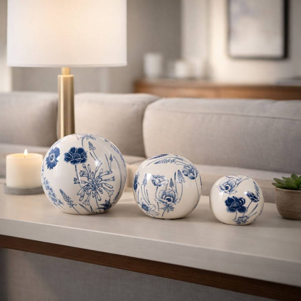 Tesswind Blue/Ivory Orbs (Set of 3)