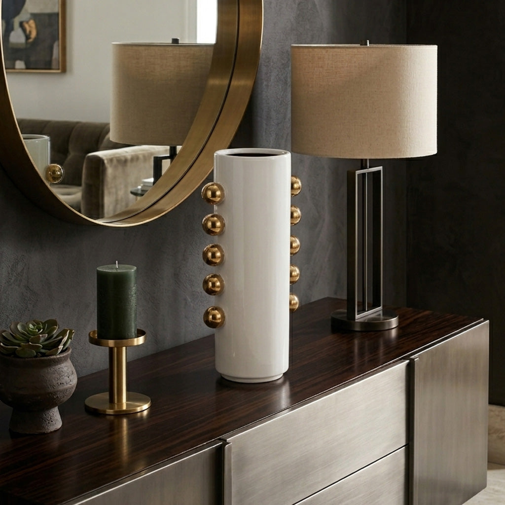 Garsonham White/Gold Vase