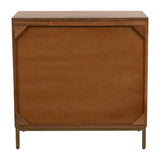 Warner Mango Brown Midcentury Slat 2 Door Cabinet