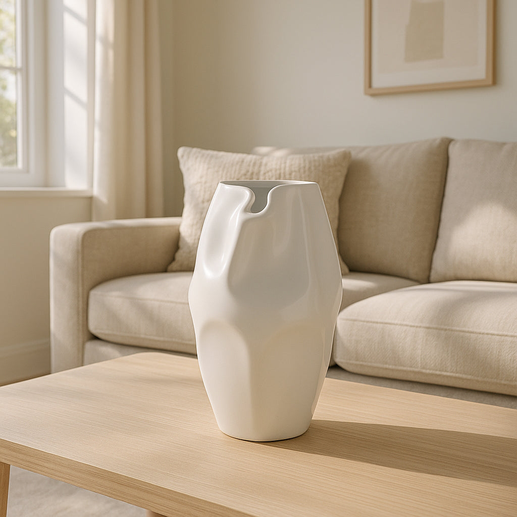 Sanitarium White Ceramic Abstract Vase