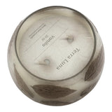 Mentone Brown/Clear Vanilla Pressed Leaf Candle