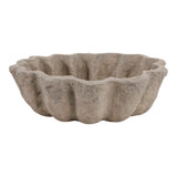 Ragtown Taupe Fluted Paper Mache Bowl