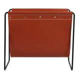 Helm Corner Brown/Black Faux Leather Magazine Rack