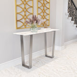 Atlas White & Silver Console Table