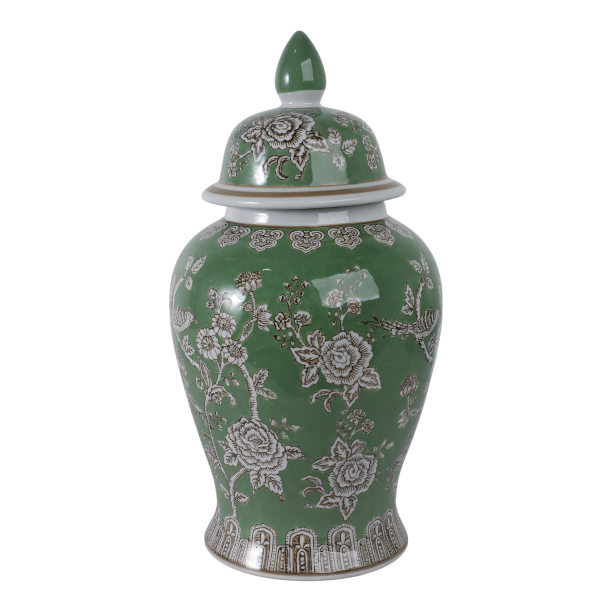 Eldredport Green/Brown/White Large Chinoiserie