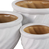Raymondhaven White Wavy Planters (Set of 3)