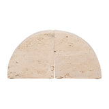 Lucca Tan Travertine Half Dome Bookends (Set of 2)