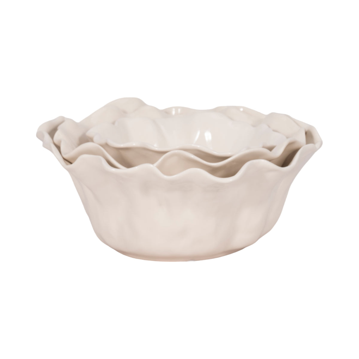 Dales Ivory Petal Bowls (Set of 3)