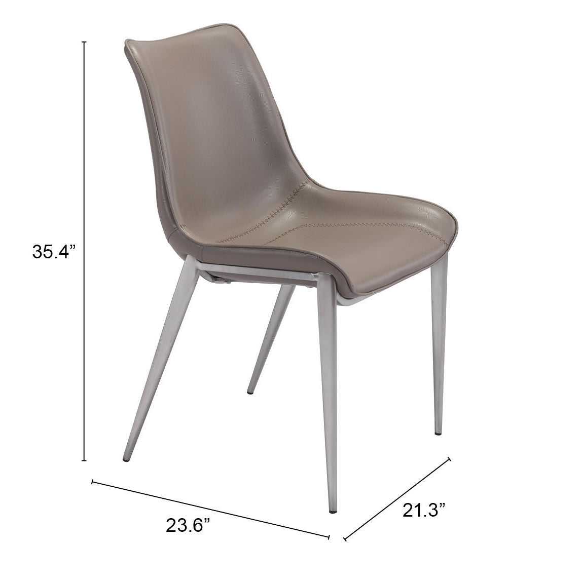 Magnus Brown & Silver Dining Chair (Set of 2)