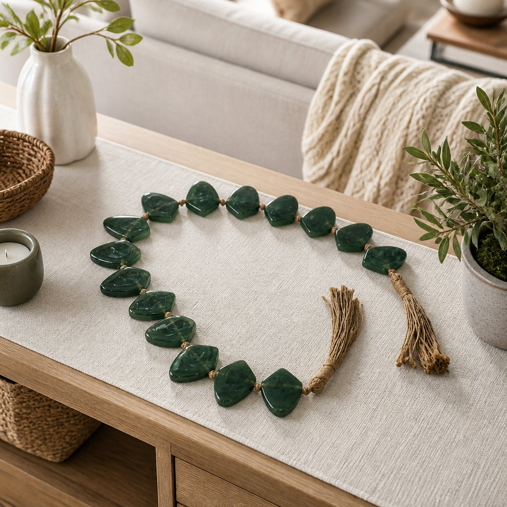 Herndon Green Oblong Resin Garland