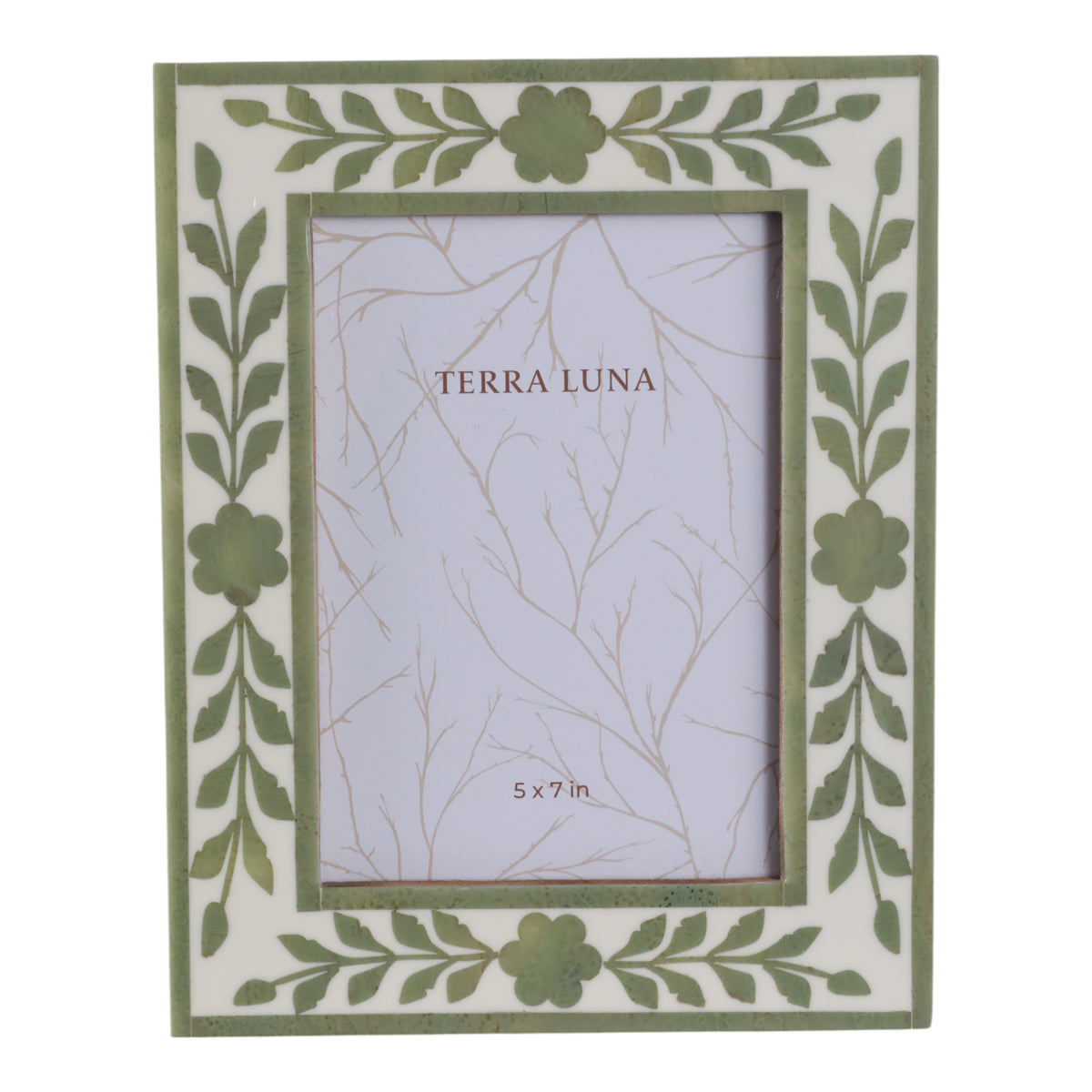 Fargooak White/Green 5x7 Petals Photo Frame