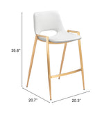 Desi White & Gold Counter Stool (Set of 2)