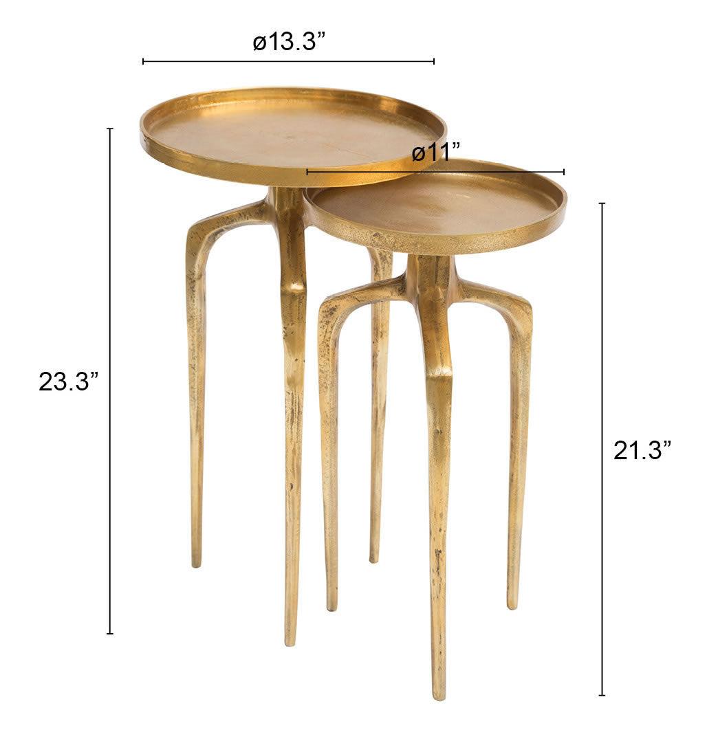 Como Antique Gold Accent Table Set (2-Piece)