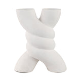 Monola White Twisted X Shape Terracotta Vase