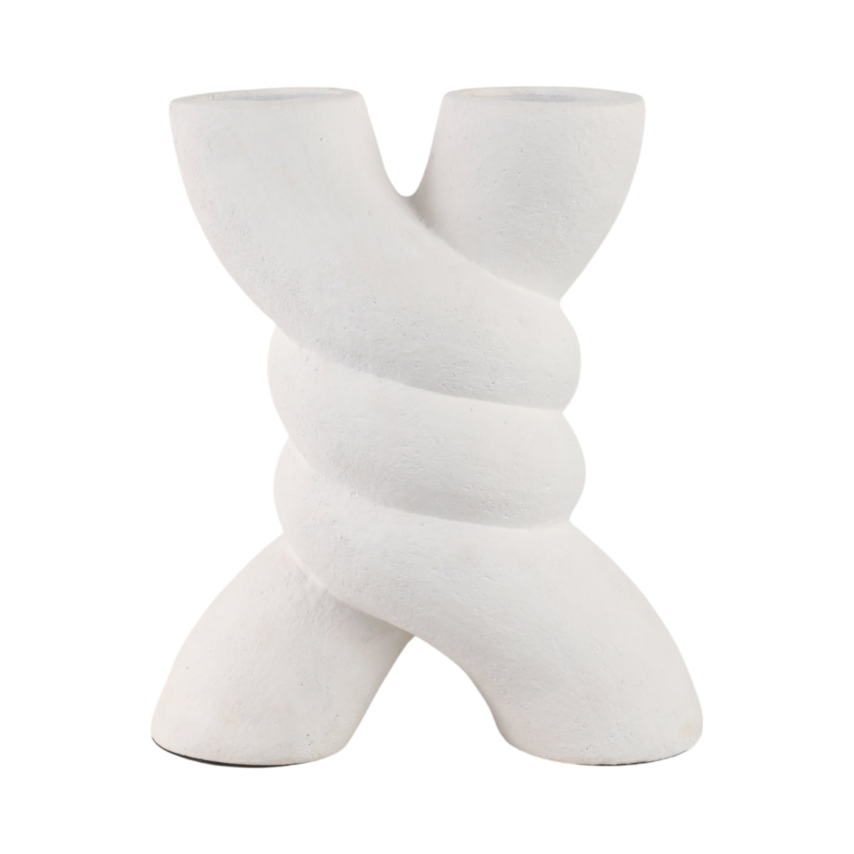 Monola White Twisted X Shape Terracotta Vase