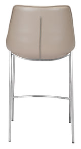 Magnus Brown & Silver Counter Stool (Set of 2)