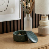 Curtner Green Curved Edge Round Marble Box