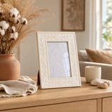 Fargooak White/Cream 4x6 Petals Photo Frame