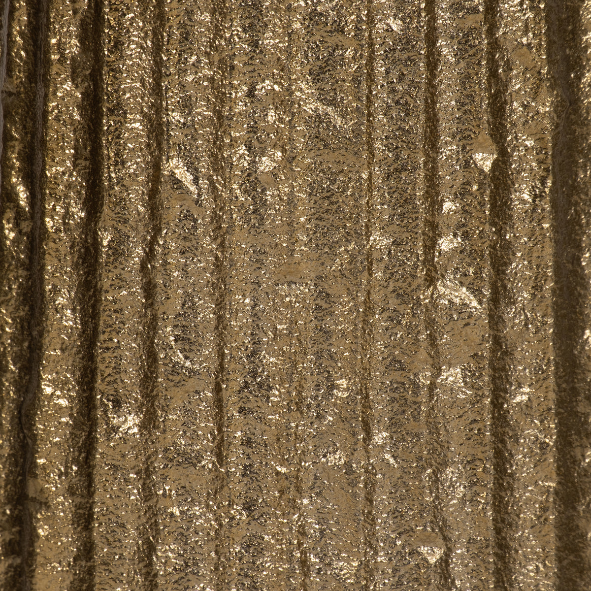 Rendalia Gold Small Metal Ribbed Floor Vase