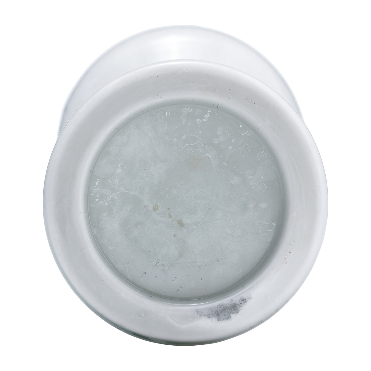 Heber White/Clear Small Enamel Glass Bubbly Candle Holder