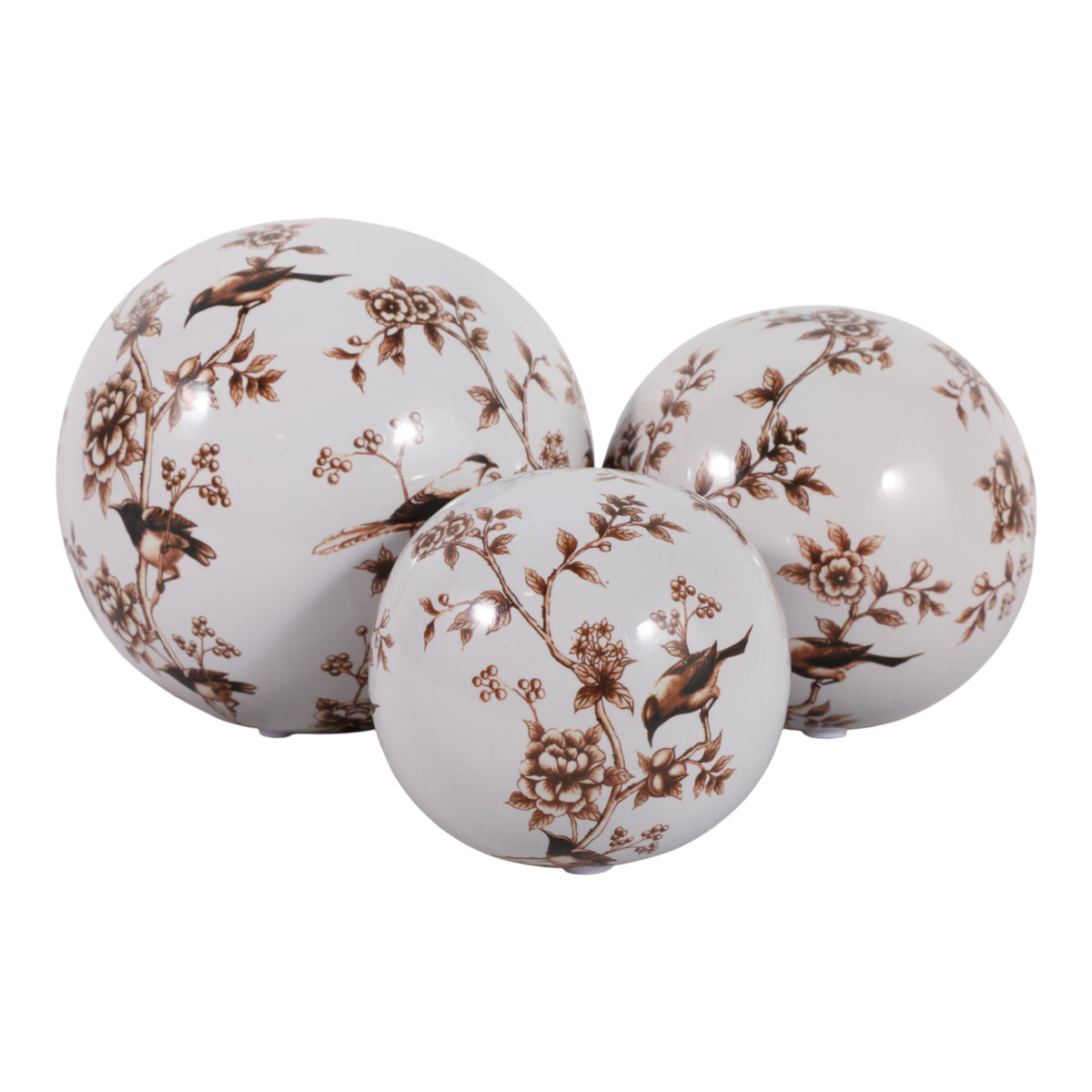 Maxbrook Brown/White Orbs (Set of 3)