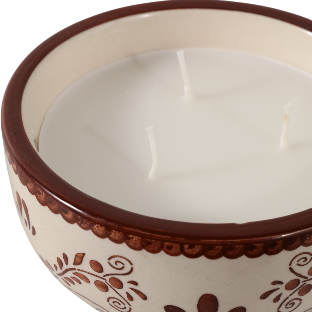 Trona Brown/White Coffee Hand Painted Candle