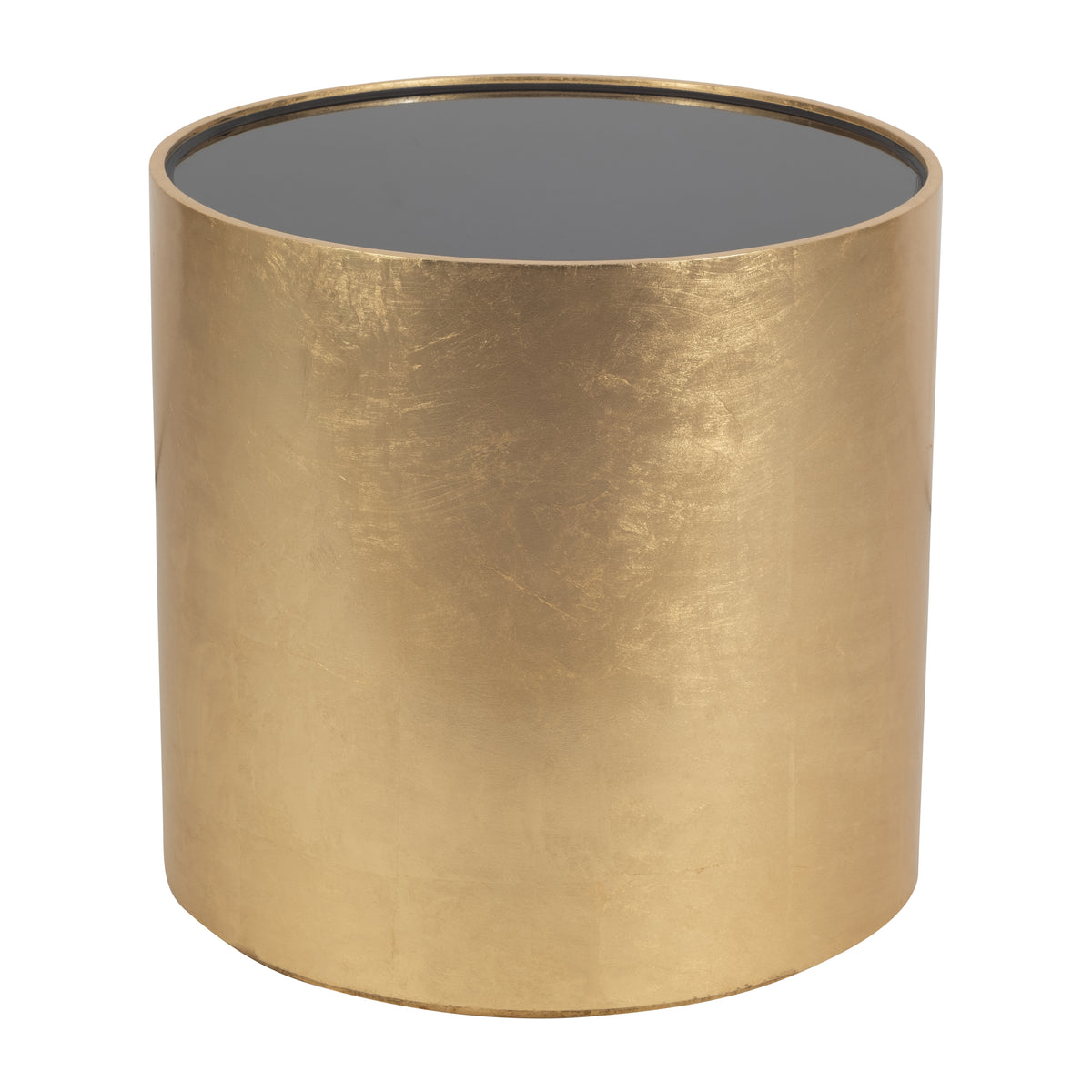 Kinyon Black/Gold Wood Glass Side Table