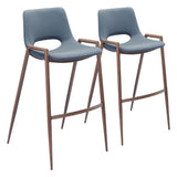 Desi Azure Gray & Walnut Barstool (Set of 2)
