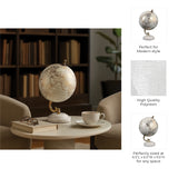 Piedra White/Gold Globe on Ridged Marble Base