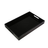 Vollmers Black Wood and Glass Tray