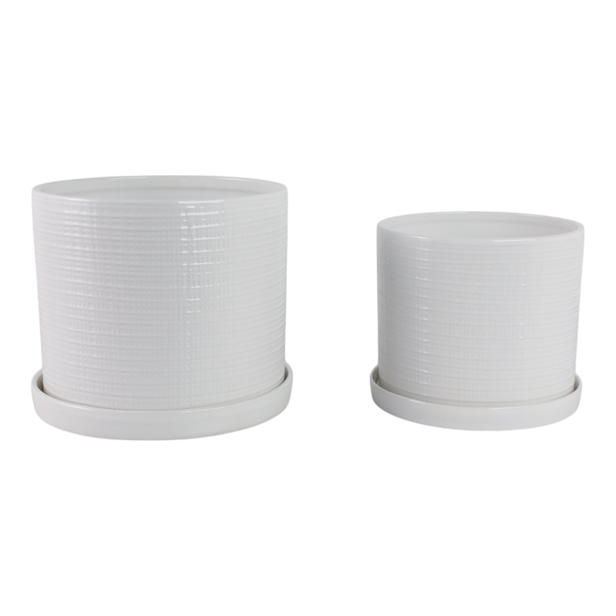 Reedburn White Planters (Set of 2)