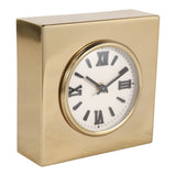 Pitco Black/Silver/Gold Metal Table Clock