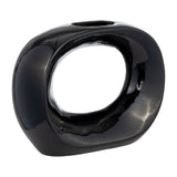 Enterprise Shiny Black Ceramic Oval Vase