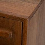 Warner Mango Brown Midcentury Slat 2 Door Cabinet