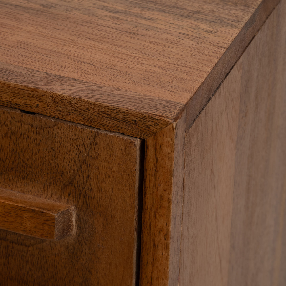 Warner Mango Brown Midcentury Slat 2 Door Cabinet