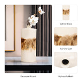 Hurleton Pearl/Gold Metal Flask Vase