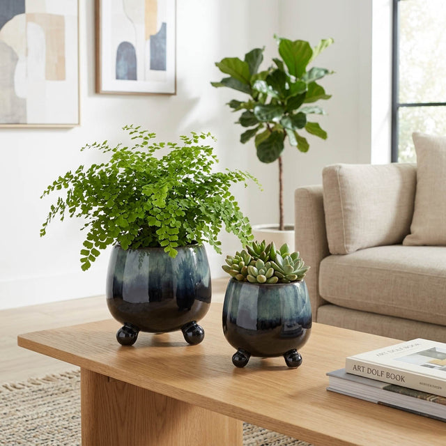 Suttonoak Blue Planters (Set of 2)