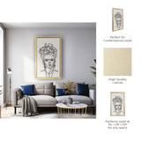 Akers White/Black Hand Painted Frida Illusion Wall Art