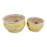 Henleydale Yellow/White Planters (Set of 2)