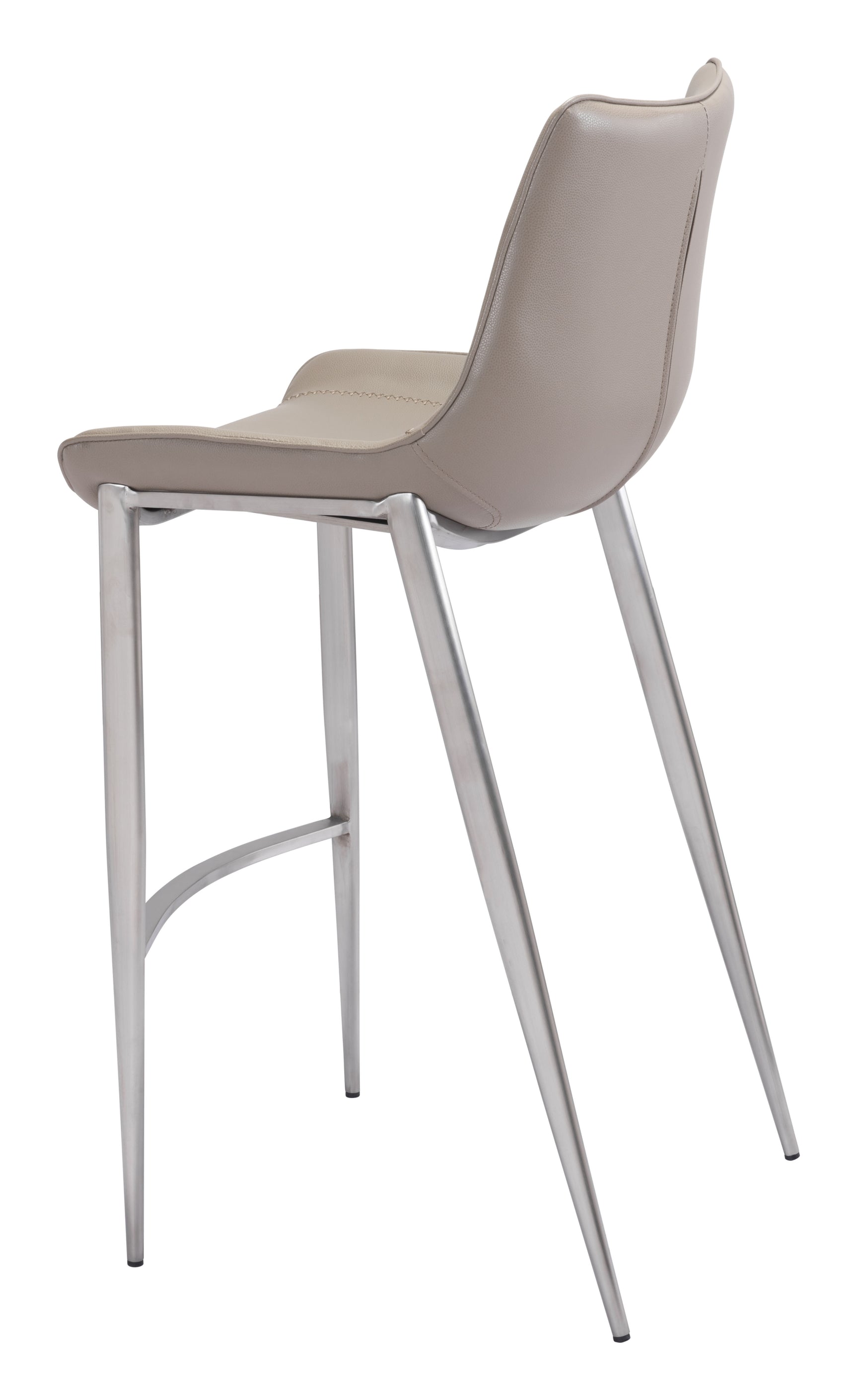 Magnus Brown & Silver Barstool (Set of 2)