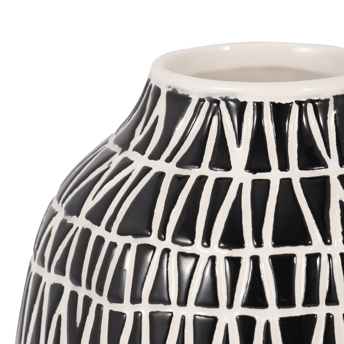 Ingleside Black Ceramic Tribal Vase