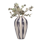 Camphora Black/White Glass Striped Vase