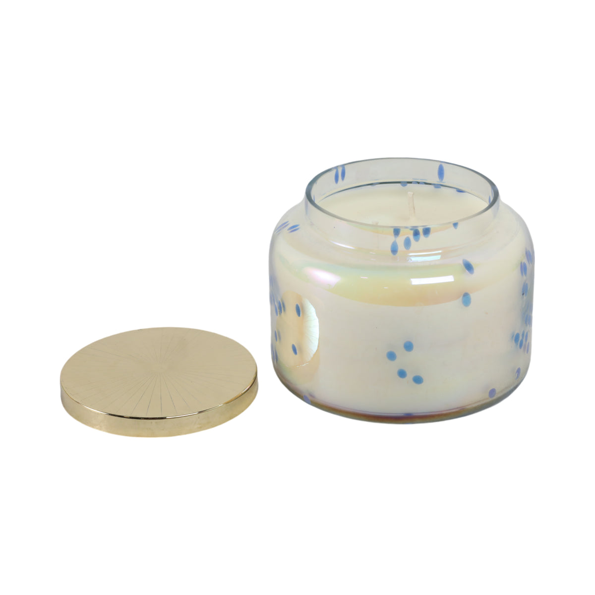 Dashholm Blue/Gold Verbena Bead Luster Lidded Candle